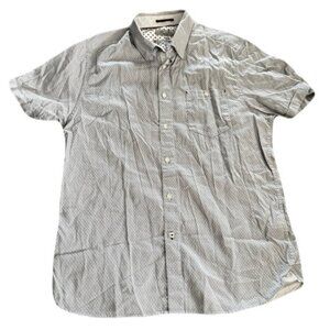 Ted Baker 4 Small Gray Geometric Short Sleeve Shirt